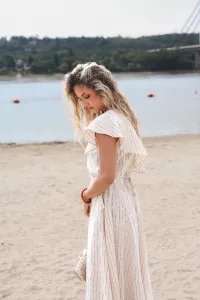 Haljina Ana Bela prugasta
